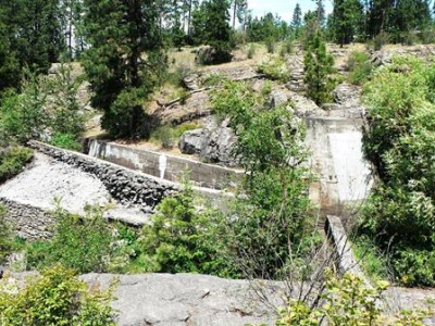 Foundation of Old Post Falls Idaho Dam